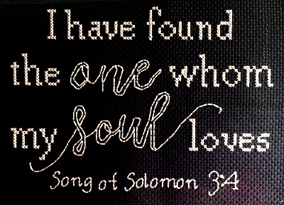 My Soul Loves stitched by Valerie Misch