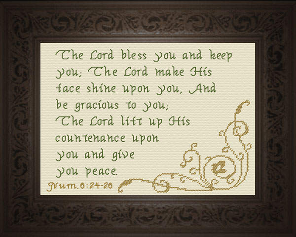 Bless You And Keep You Numbers 6 24 26 Cross Stitch Design Custom Designs Available To You
