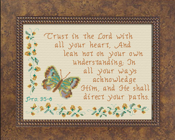 Not Your Own Understanding Proverbs 3:5-6 Cross Stitch Design Custom ...