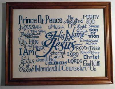 His Name is Jesus stitched by Amanda Holberton