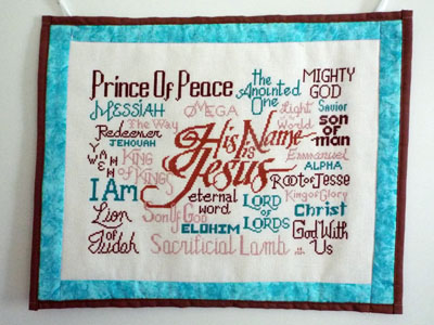 His Name is Jesus stitched by Donna Bryant as a mini quilt