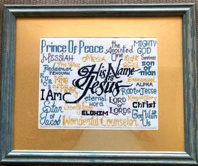 His Name is Jesus Stitched by Lyn Mariluch