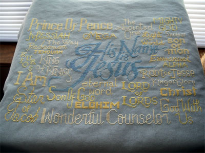 His Name is Jesus Stitched By Michelle Perkins