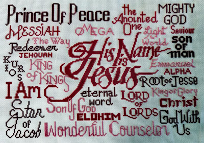 His Name is Jesus stitched by Prudence