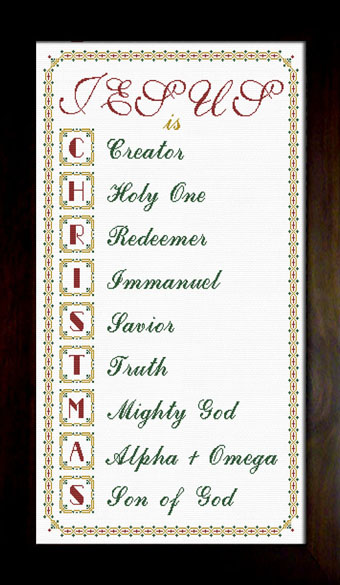 CHRISTMAS shown on white with border