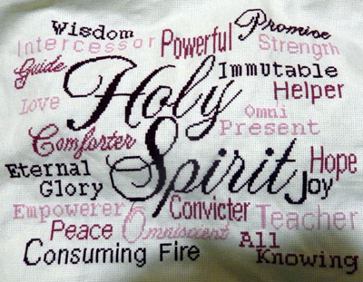 Holy Spirit stitched by Debbie Santos
