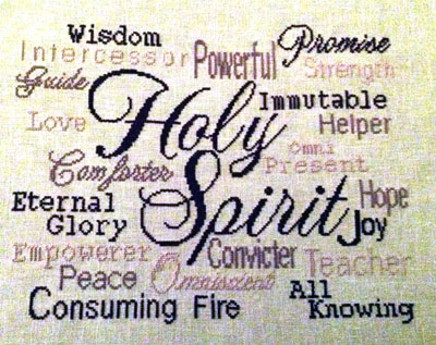 Holy Spirit stitched by Patricia Brooks