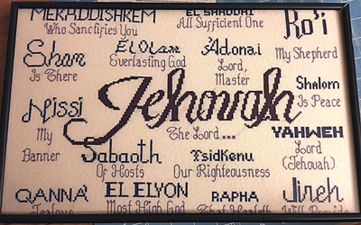 Jehovah stitched by Lisa Cox