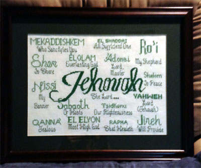 Jehovah stitched by Melinda Heim