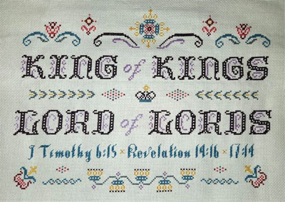 King of Kings stitched by Jane Lecher