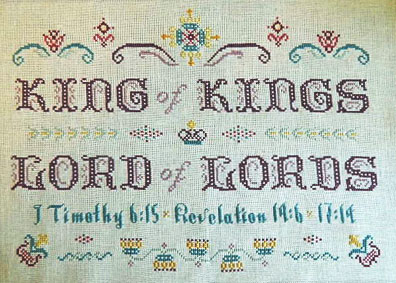 KING of KINGS stitched on Linen