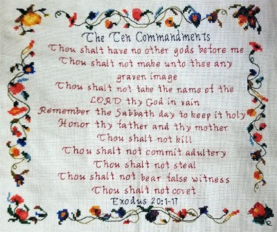 The Ten Commandments stitched by Adrien Zippay