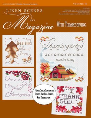 Linen Flowers With Thanksgiving Magazine Back Cover