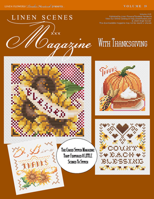 Linen Flowers With Thanksgiving Magazine Front Cover