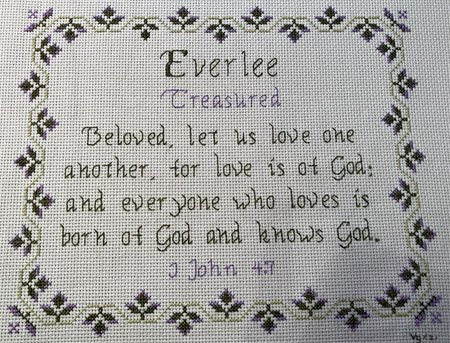 Everlee stitched by Vicki Giger