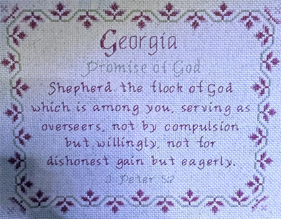 Georgia stitched by Vicki Giger
