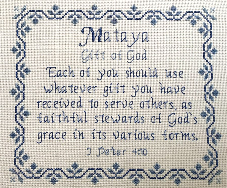 Mataya stitched by Vicki Geiger