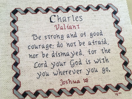Charles stitched by Vicki Giger